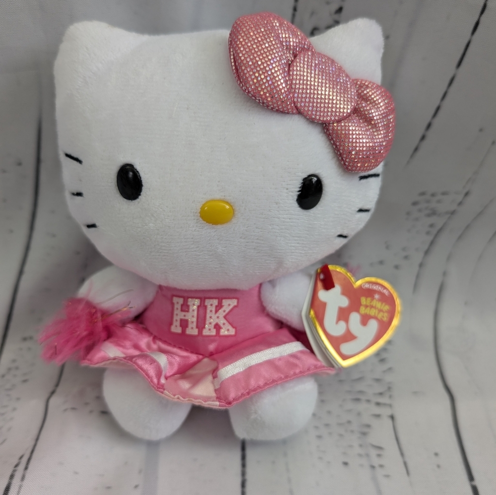 NEW Ty Beanie Hello Kitty Sanrio Pink HK Cheerleader plush
